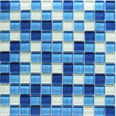Стеклянная мозаика Керамик Полесье Crystal Sky Blue 300х300х6 мм Николаев