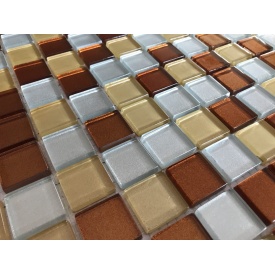 Стеклянная мозаика Керамик Полесье Glance Beige Mix 300х300х6 мм