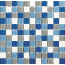 Стеклянная мозаика Керамик Полесье Блу Микс 3 300х300х4 мм