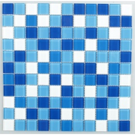 Стеклянная мозаика Керамик Полесье Блу Микс 2 300х300х4 мм