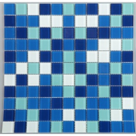 Стеклянная мозаика Керамик Полесье Блу Микс 1 300х300х4 мм