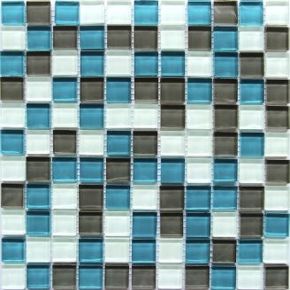 Стеклянная мозаика Керамик Полесье Crystal Aqua Grey 300х300х6 мм