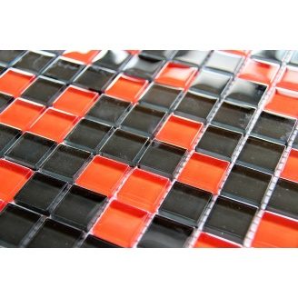 Стеклянная мозаика Керамик Полесье Crystal Black Red 300х300х6 мм
