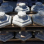 Бетонный колпак МикаБет Квин шестигранный с мраморной крошкой 50х50 см серый Львов