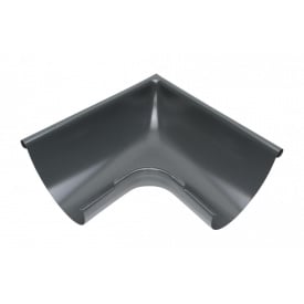 Зовнішній кут жолоба Акведук Преміум 90 градусів 150 мм графітовий RAL 7011