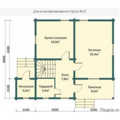 Будинок з профільованого бруса 8х10 м Чортків