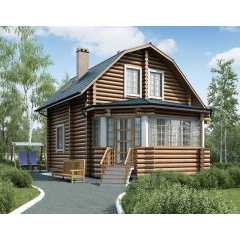Будівництво дерев'яного будинку з оцилиндрованного колоди 7х10 м Київ