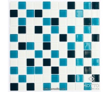 Стеклянная мозаика Котто Керамика GM 4021 C3 CERULEAN D CERULEAN M WHITE 300х300х4 мм