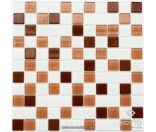 Стеклянная мозаика Котто Керамика GM 4037 C3 BROWN M BROWN W WHITE 300х300х4 мм