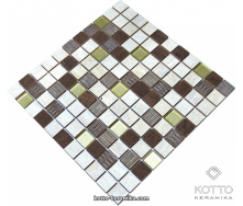 Декоративная мозаика Котто Керамика CM 3042 C3 BEIGE EBONI GOLD 300x300x8 мм