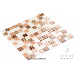 Скляна мозаїка Котто Кераміка GM 4055 C3 BEIGE M BEIGE M STRUCTURE 300х300х4 мм Рівне