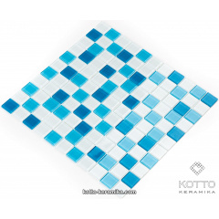 Скляна мозаїка Котто Кераміка GM 4019 C3 BLUE D M BLUE WHITE 300х300х4 мм Київ
