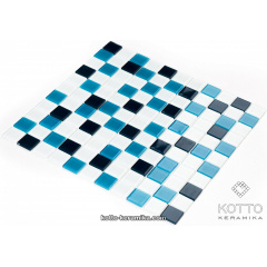 Скляна мозаїка Котто Кераміка GM 4021 C3 CERULEAN D CERULEAN M WHITE 300х300х4 мм Київ