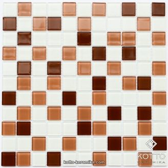 Скляна мозаїка Котто Кераміка GM 4037 C3 BROWN M BROWN W WHITE 300х300х4 мм