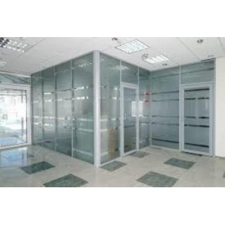 Сучасні алюмінієві перегородки з плівкою на склі для офісів | Київ