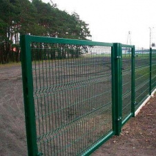 Ворота розпашні Сітка Захід 2050х4000 мм оцинковка/ПП RAL 6005 зелений