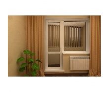 Балконний блок профіль Ekipazh Ultra 60 двері 700х2000 мм + вікно 1100х1200 мм