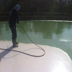 Гідроізоляція покрівлі резервуару РВС рідкою поліуретановою гумою Ромни