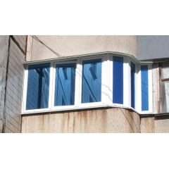 Остекление Г-образного балкона Rehau 60 Киев