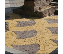 Тротуарная плитка Золотой Мандарин Креатив 60 мм на белом цементе желтый