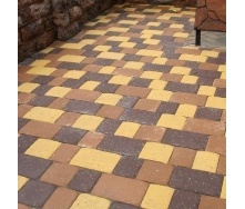 Тротуарна плитка Золотий Мандарин Стара площа 160х40 мм жовтий на білому цементі