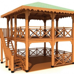 Строительство деревянной двухэтажной беседки под ключ Одесса