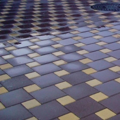 Тротуарная плитка Золотой Мандарин Квадрат большой 200х200х60 мм на сером цементе коричневый Черновцы