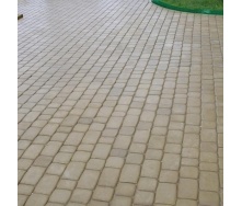 Тротуарна плитка Золотий Мандарин Старе місто 120х60 мм на сірому цементі гірчичний