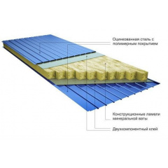 Стінові сендвіч-панель з наповнювачем з мінеральної вати 100 мм Київ