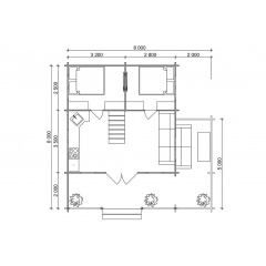 Будівництво будинку дворівневого з мансардою з профільованого бруса 8,0х8,0 м Біла Церква