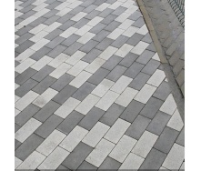 Тротуарная плитка Золотой Мандарин Кирпич без фаски 200х100х60 мм на белом цементе белый