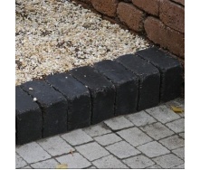 Тротуарная плитка Золотой Мандарин Кирпич Антик 240х160х90 мм черный на сером цементе