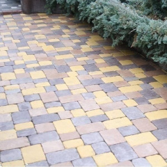 Тротуарная плитка Золотой Мандарин Плац 160х60 мм на белом цементе желтый Городок