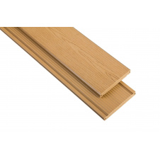 Терасна дошка двостороння ДПК POLYMER&WOOD MASSIVE Дуб штучна дерево-полімерна композитна дошка для пірса, пристані коричнева