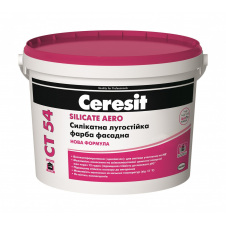 Краска силикатная фасадная Ceresit CT 54 SILICATE AERO База А 3 л