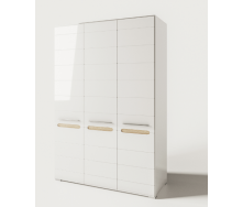 шкаф 3Д Бьянко белый глянец + дуб сонома Мир Мебели