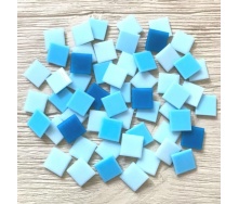 Стеклянная мозаика Eco-Mosaic 20х20 мм 33х33 см голубая микс (MC155)