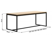 Обеденный стол в стиле LOFT 2200x900x750 (Table - 190)