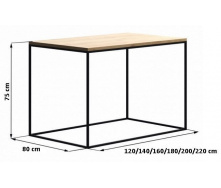 Обеденный стол в стиле LOFT 1800x800x750 (Table-199)