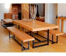 Комплект обеденный стол + скамейки в стиле LOFT (Table-332)