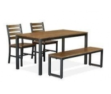Комплект стіл + лавка + 2 крісла в стилі LOFT (Table-004)
