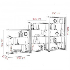 Комплект стелажів для зберігання в стилі LOFT (Rack - 211) Черкаси