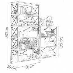 Комплект стеллажей для хранения в стиле LOFT (Rack - 224) Киев