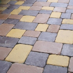 Тротуарная плитка Золотой Мандарин Плац 160х60 мм на сером цементе коричневый Киев