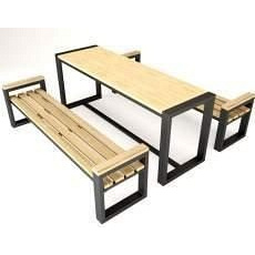 Обідній стіл з 2 крамницями в стилі LOFT (Garden Table - 12)
