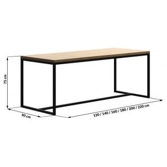 Обідній стіл в стилі LOFT 2200x900x750 (Table - 190)