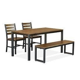Комплект стол + скамейка + 2 кресла в стиле LOFT (Table-004)