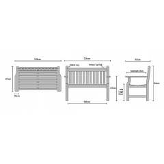 Лавочка со спинкой 1240 х 670 мм от производителя Garden park bench 01 Косов
