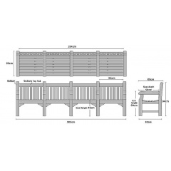 Крамниця зі спинкою 2840 х 580 мм Ужгород