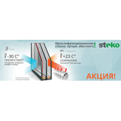 Металопластикове вікно Steko S450 з рефлекторними склом Бердичів